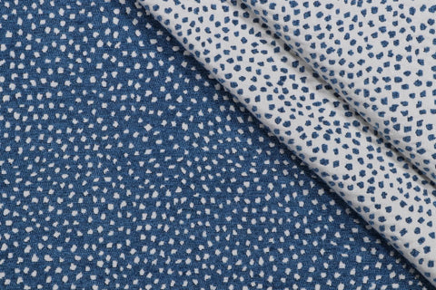 blue spotted chenille fabric