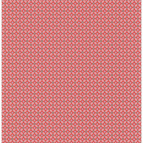 Eebe Red Floral Geometric Wallpaper