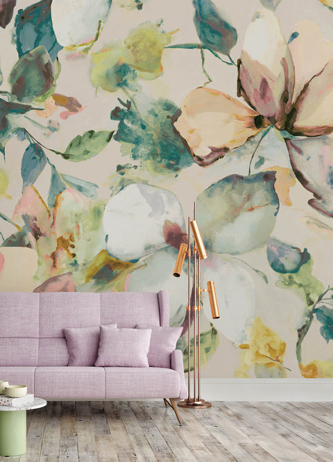 4202-367553M Florian Teal Wall Mural
