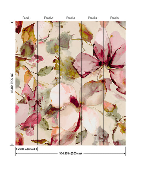 4202-367577M Florian Pink Wall Mural