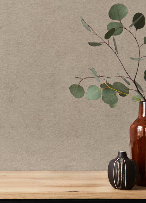 4202-408164 Cullen Light Brown Faux Linen Wallpaper