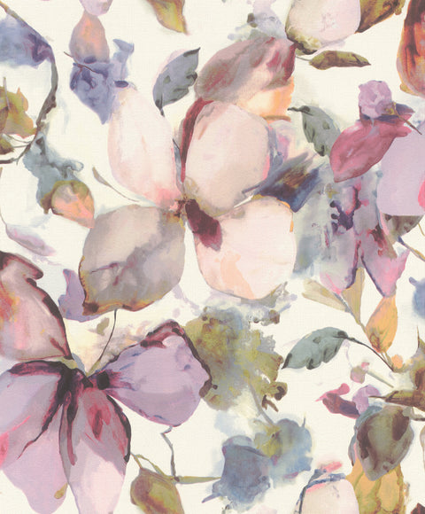 4202-481228 Liliana Plum Floral Wallpaper
