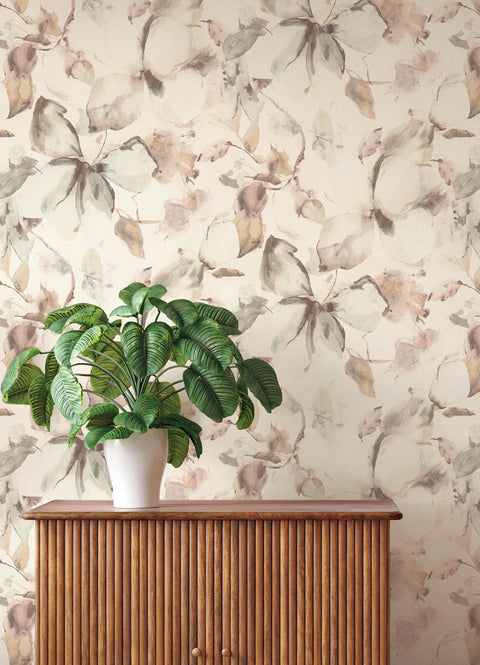 4202-481235 Liliana Neutral Floral Wallpaper