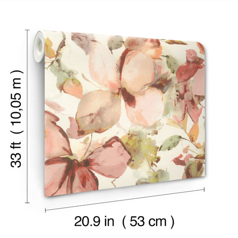 4202-481259 Liliana Pink Floral Wallpaper