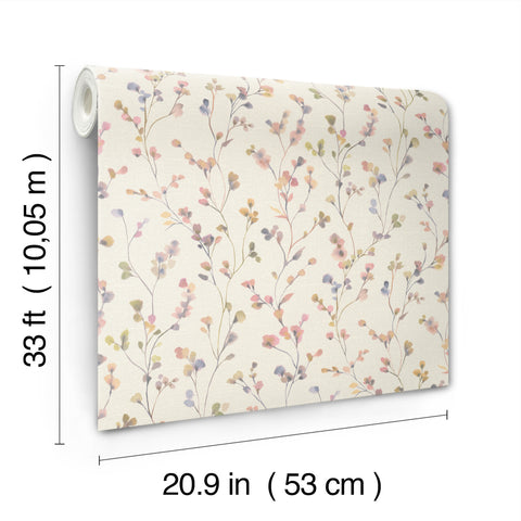 4202-486155 Romy Pink Springtime Trail Wallpaper