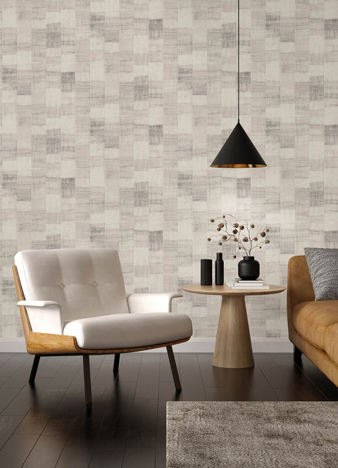4202-570946 Ivo Grey Block Stripe Wallpaper