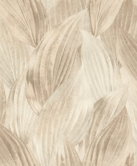 4202-571554 Melora Beige Leaf Wallpaper