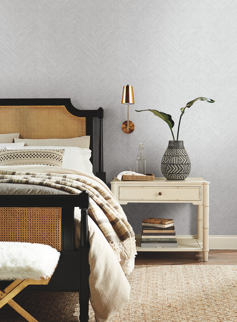 BO6603 Gray Metallic Chevron Wallpaper