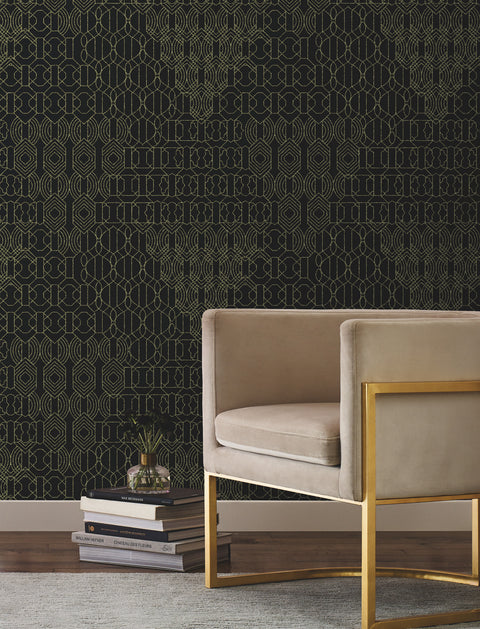 BO6674 Black Modern Chandelier Wallpaper
