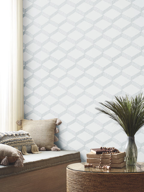 BO6723 White Gray Palisades Paperweave Wallpaper