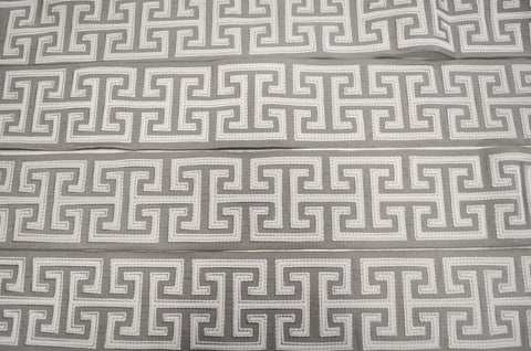 Seville Grain 4 inch Embroidered Greek Fret Europatex Tape Trim