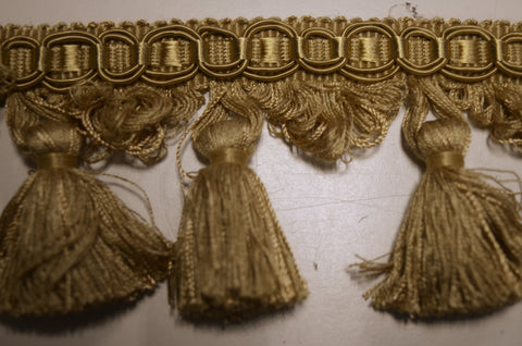 EN100/04 Antique Gold 2.75 inch Classical Elements Tassel Fringe Trim