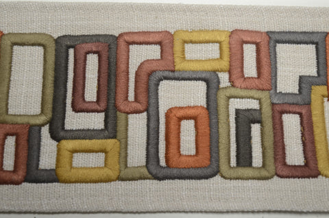 Presidios Chestnut 4.25 inch Embroidered Europatex Tape Trim