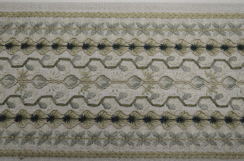Muralla Sage 5 inch Embroidered Europatex Tape Trim