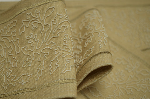 Alicante Beeswax 4.375 inch Embroidered Europatex Tape Trim