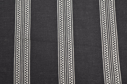 Mosaic Stripe White on Black Laura Kiran Fabric