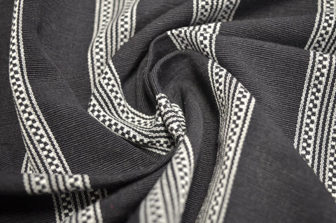 Mosaic Stripe White on Black Laura Kiran Fabric