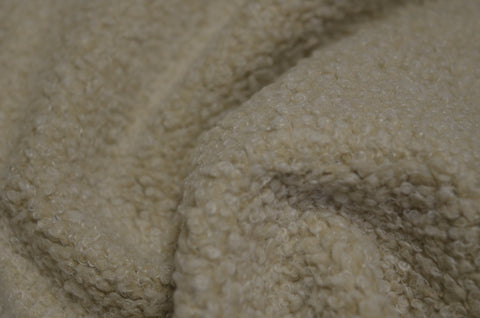 Boucle Bone Micro Curly Faux Fur Fabric