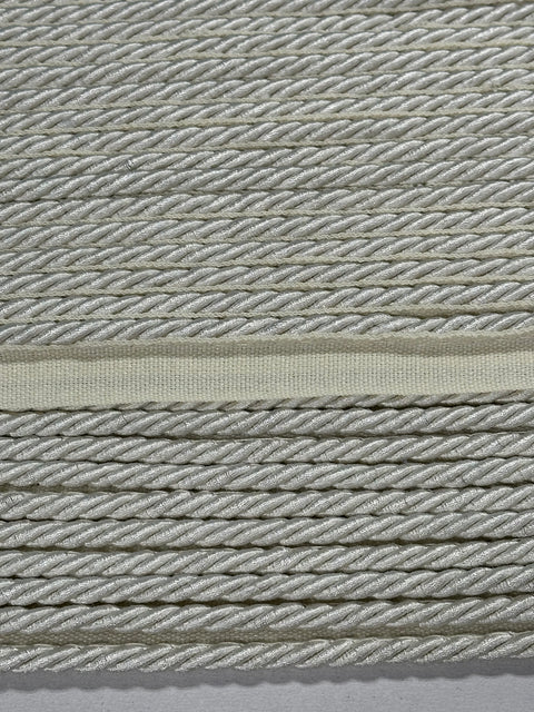 BIR806/3 White 1/4 inch Twisted Lip Cord Trim