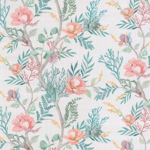 LAH Bermuda Vine Aqua/Peach Lillian August by Tempo Fabric