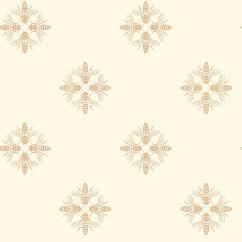 ON1641 Gold Cream Honey Bee Wallpaper