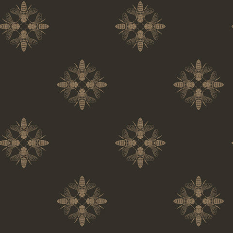 ON1642 Gold Black Honey Bee Wallpaper