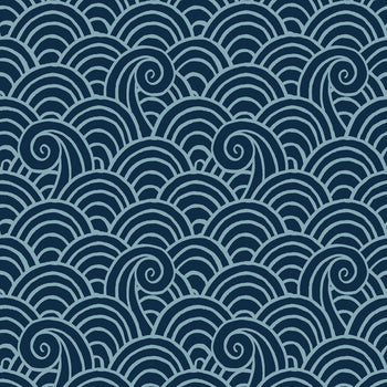 4081-26305 Alorah Navy Wave Wallpaper