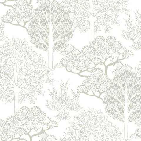 BW3851 Metallic Kimono Trees Wallpaper
