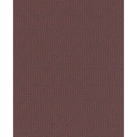 376061 Kairo Maroon Geometric Wallpaper