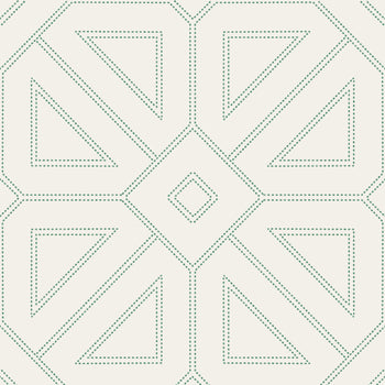 2973-87373 Voltaire Green Beaded Geometric Wallpaper