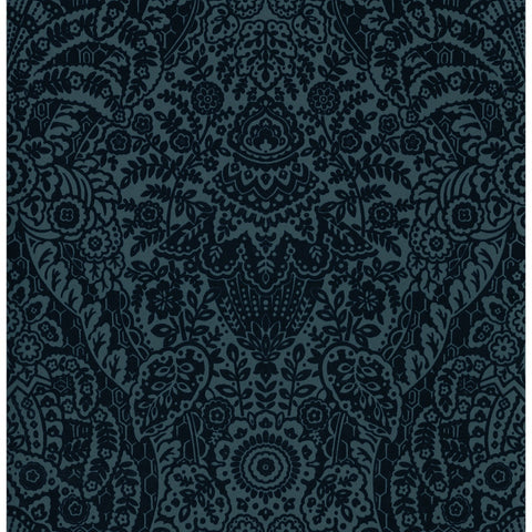 2973-87367 Maris Indigo Flock Damask Wallpaper