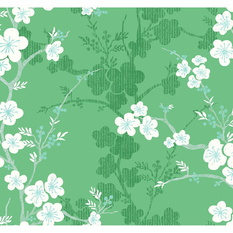 2973-90103 Nicolette Green Floral Trail Wallpaper