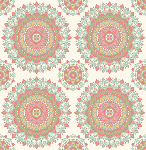 Gemma Aqua Boho Medallion Wallpaper