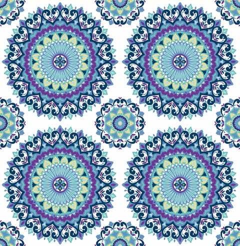 Gemma Indigo Boho Medallion Wallpaper