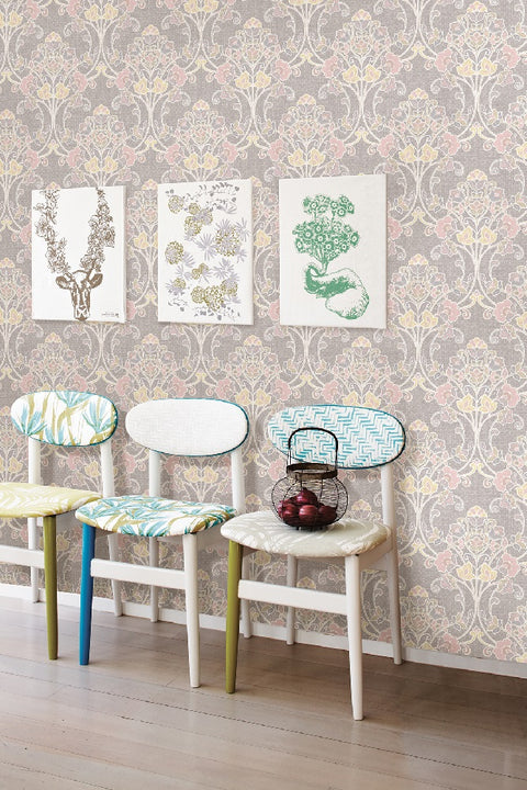 Willow Pink Nouveau Floral Wallpaper