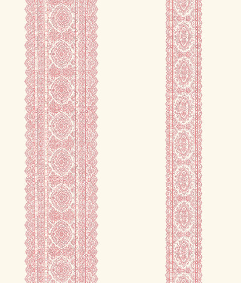 Brynn Pink Paisley Stripe Wallpaper