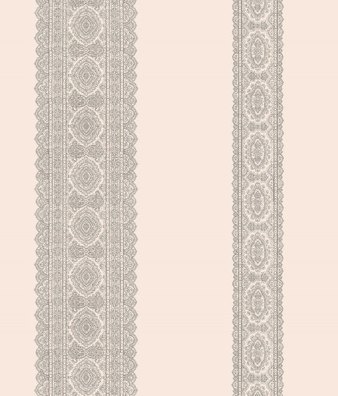 Brynn Grey Paisley Stripe Wallpaper
