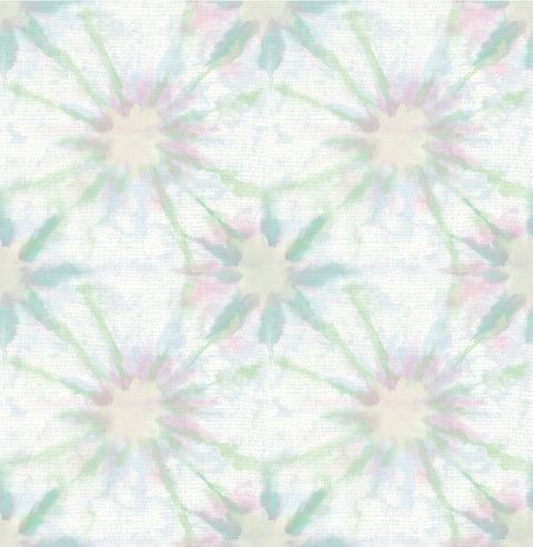Iris Green Shibori Wallpaper