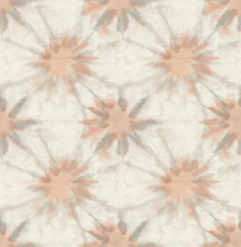 Iris Coral Shibori Wallpaper