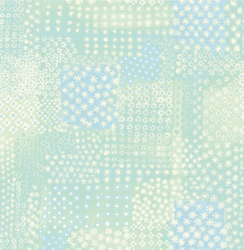 Flower Power Green Patchwork Wallpaper