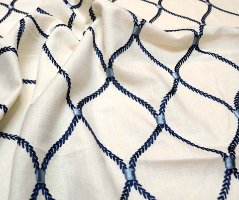 Deane Embroidery Porcelain Waverly Fabric