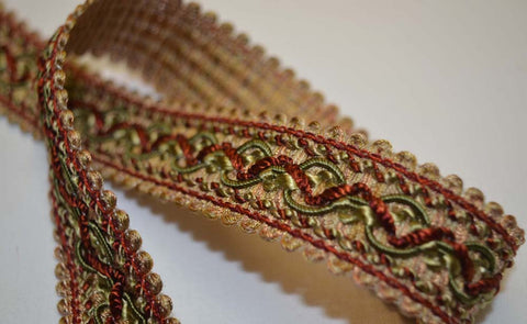 1397 Red Gold Flat Braid Trim