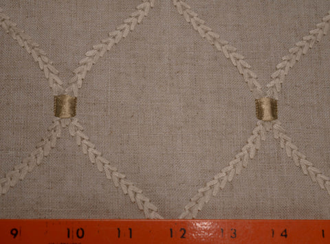 Deane Embroidery Flax Waverly Fabric
