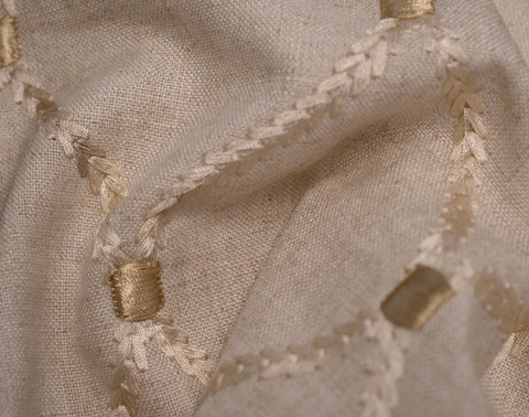 Deane Embroidery Flax Waverly Fabric