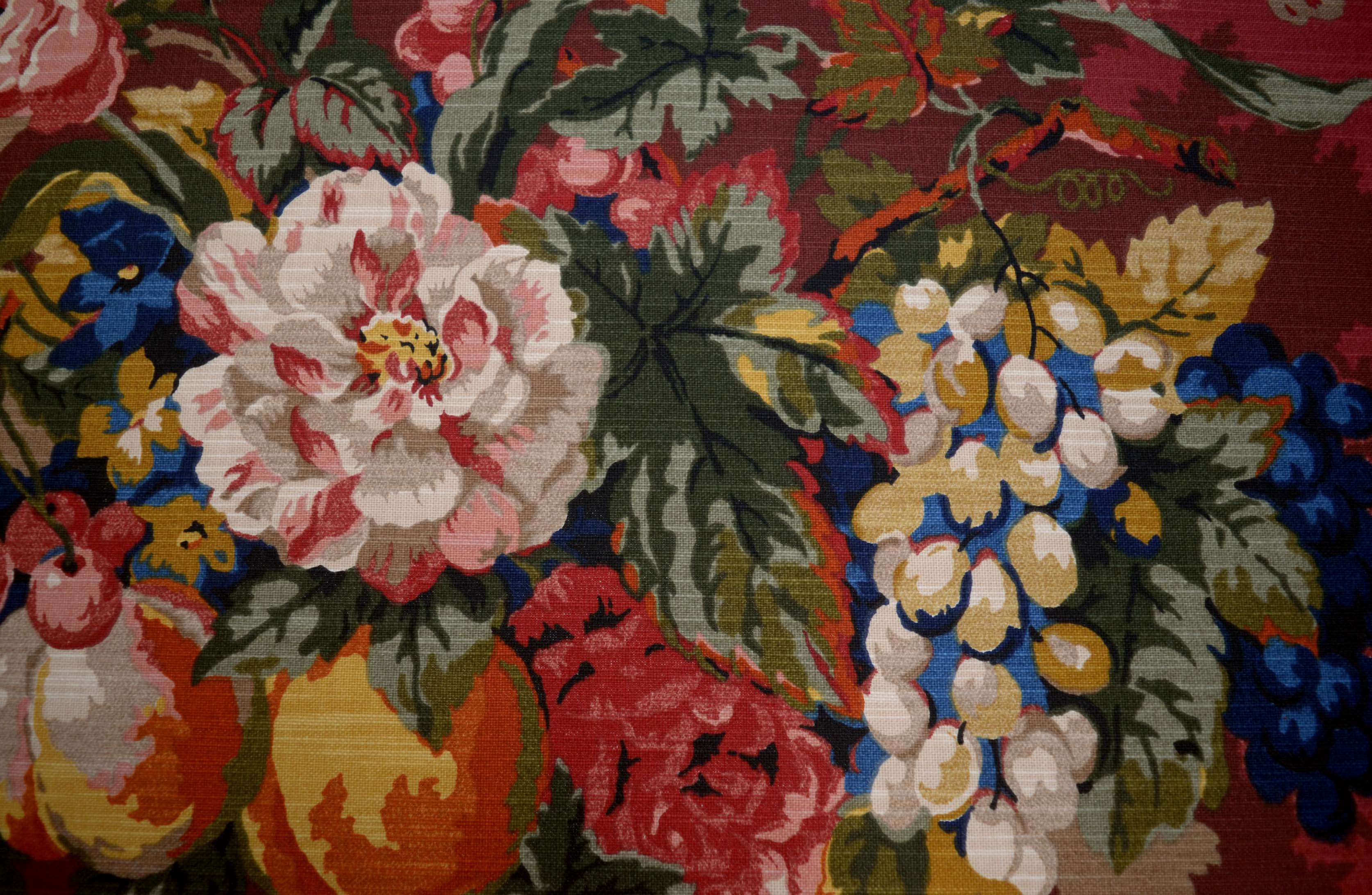 Queensland Crimson Scarlet Red Bouquet Floral P Kaufmann Fabric