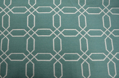REMNANT Aqua Geometric Octagon Fabric 56.5 inches x 3.25 yards