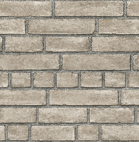 2540-24052 Facade Taupe Brick Wallpaper