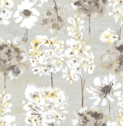 Marilla Yellow Watercolor Floral Wallpaper