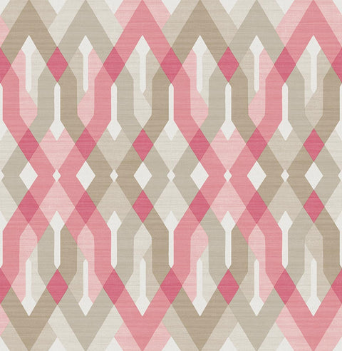Harbour Pink Geometric Wallpaper
