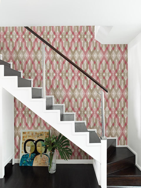 Harbour Pink Geometric Wallpaper